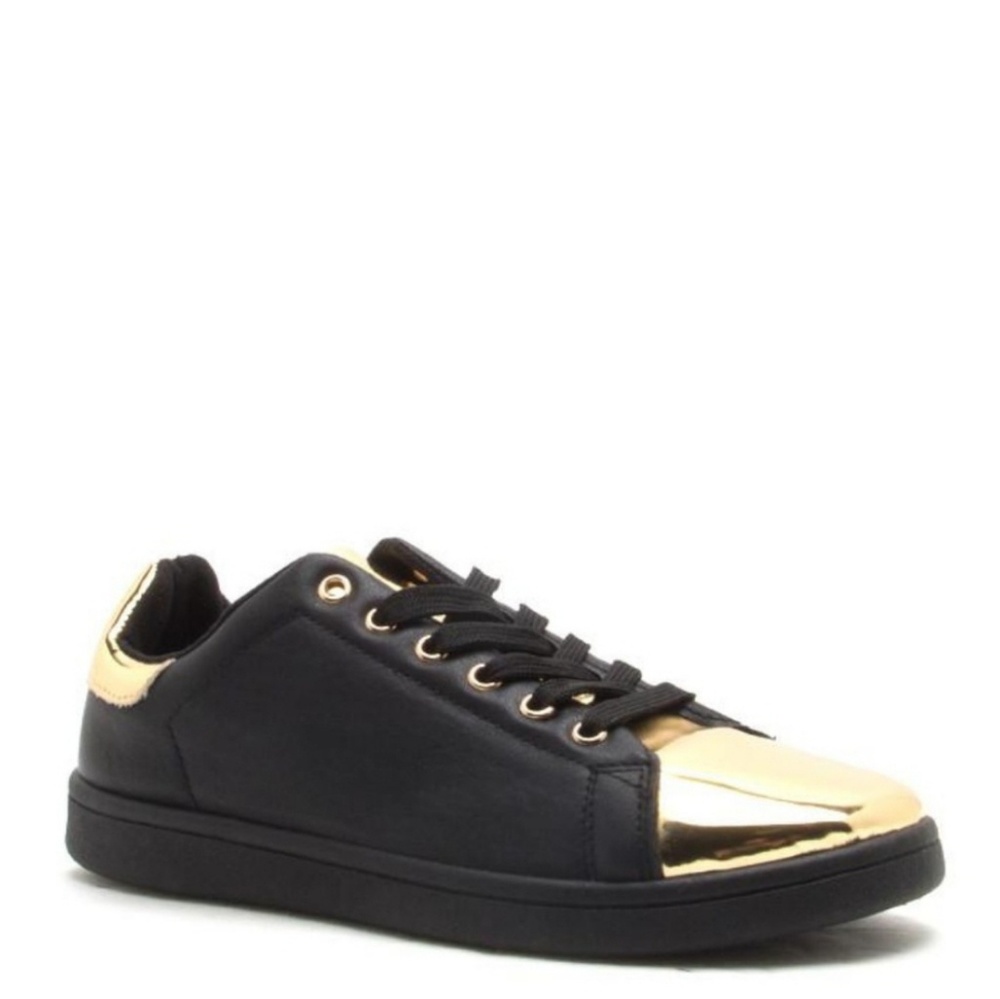 BOGO 1/2 OFF | Black & Gold Embossed Sneakers - Picture 1 of 5